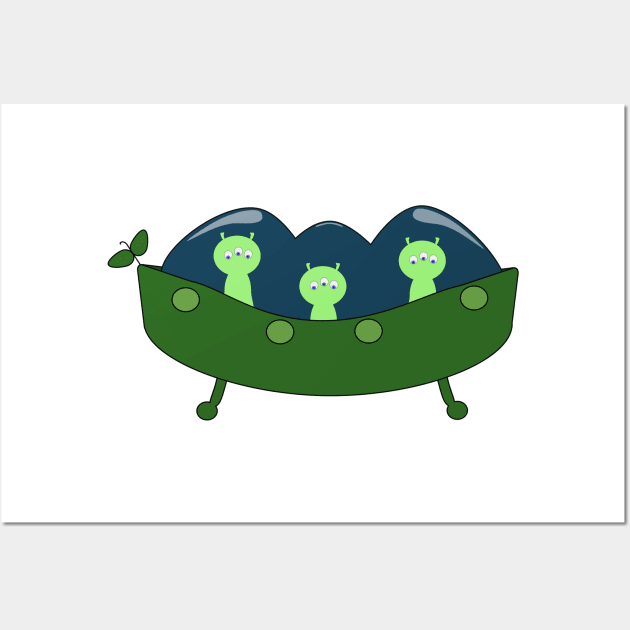 Peasful Aliens Wall Art by Punderstandable